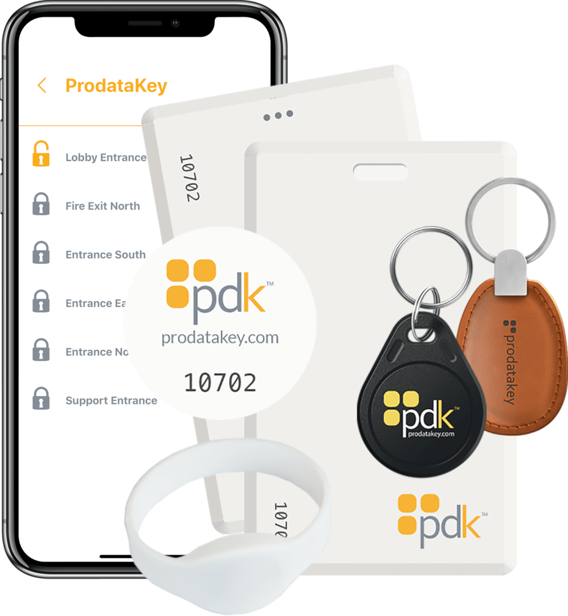 A phone running PDK io with other paraphernalia related to unlocking access control systems using this software