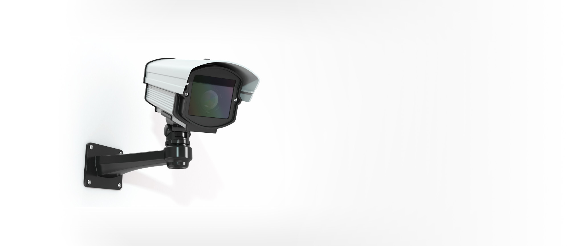 CCTV security camera on white background